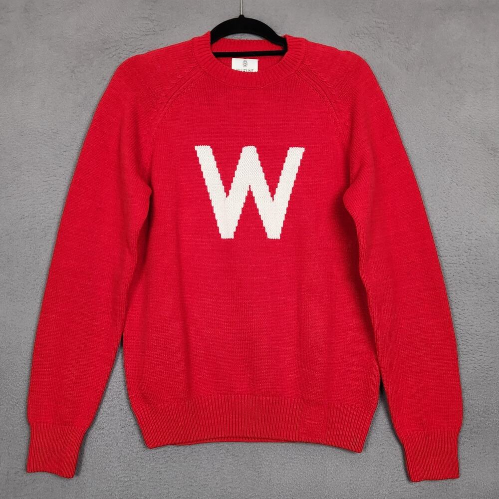 HILLFLINT Sweater Mens Small Red Cotton Acrylic Wisconsin Badgers Pullover Knit